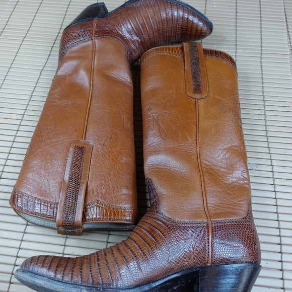 Black Jack Woman's brown Iguana lizard boots sz 4. 232pm - Picture 9 of 10